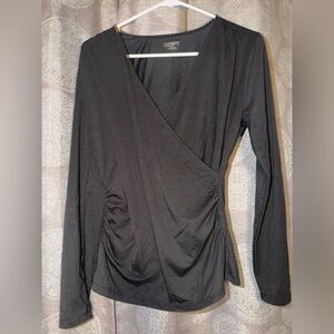 LOFT Elegant Black Long Sleeve Blouse
